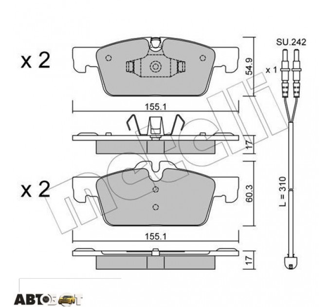 Тормозные колодки METELLI 22-0916-0K, цена: 1 471 грн.