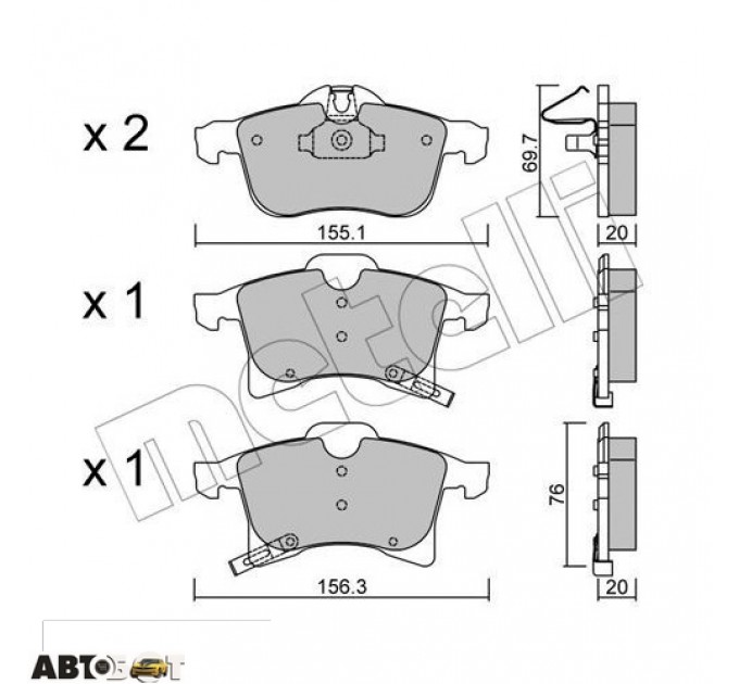 Тормозные колодки METELLI 22-0539-0, цена: 1 125 грн.