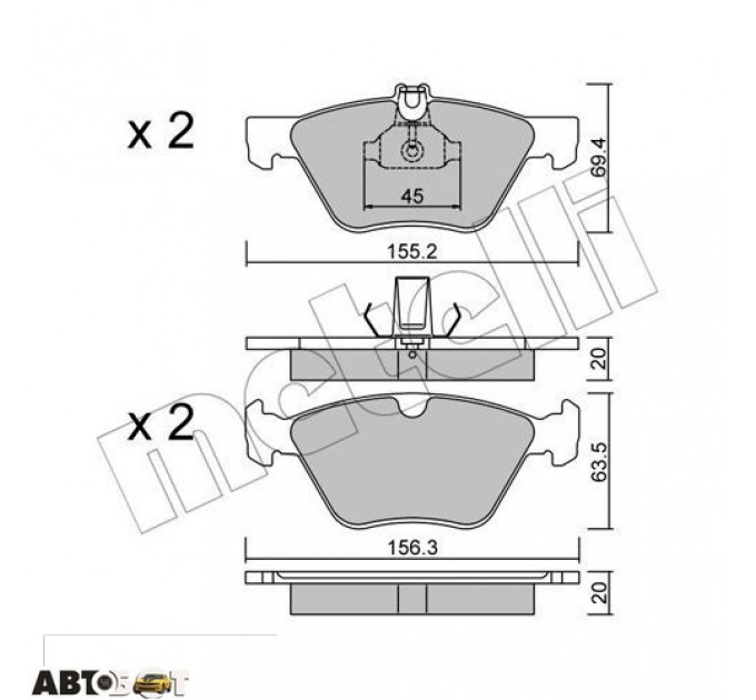 Тормозные колодки METELLI 22-0252-0, цена: 1 375 грн.