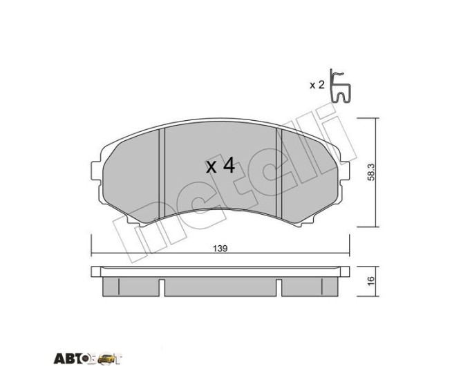 Тормозные колодки METELLI 22-0399-0, цена: 1 825 грн.