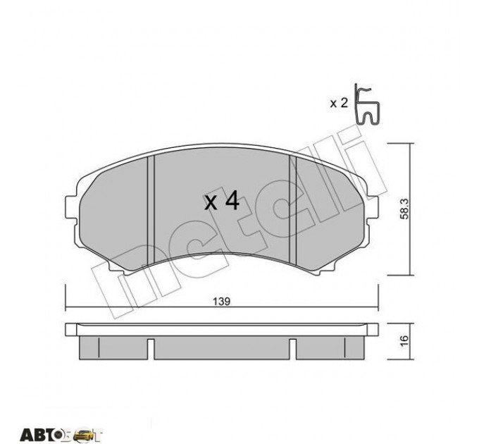 Гальмівні колодки METELLI 22-0399-0, ціна: 993 грн.