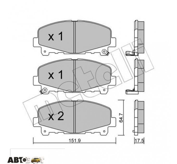 Тормозные колодки METELLI 22-0867-0, цена: 1 422 грн.