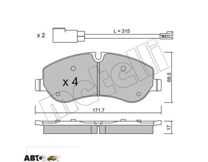 Тормозные колодки METELLI 22-0990-0, цена: 2 750 грн.
