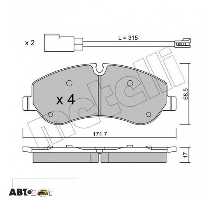 Тормозные колодки METELLI 22-0990-0, цена: 1 512 грн.