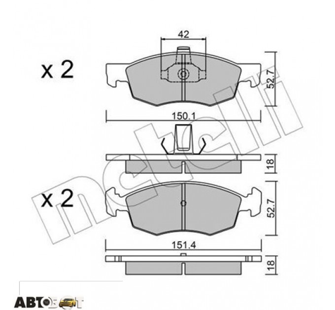 Тормозные колодки METELLI 22-0274-2, цена: 1 003 грн.