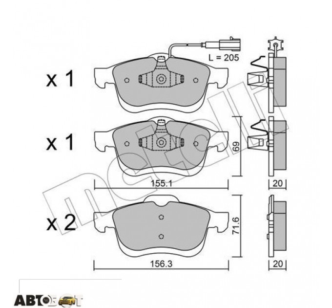 Тормозные колодки METELLI 22-0824-0, цена: 1 362 грн.