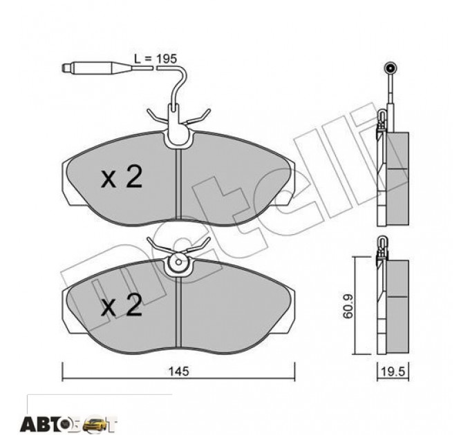 Тормозные колодки METELLI 22-0154-0, цена: 1 361 грн.