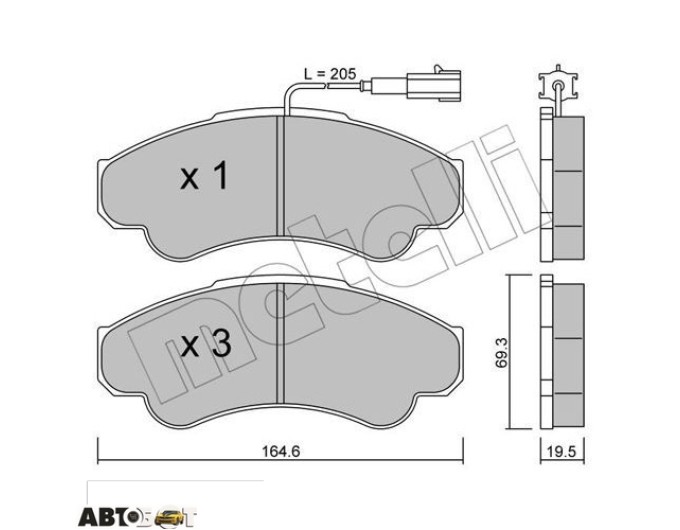 Тормозные колодки METELLI 22-0326-0, цена: 2 485 грн.