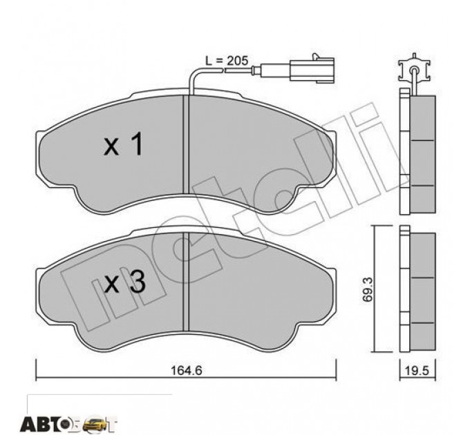 Тормозные колодки METELLI 22-0326-0, цена: 1 366 грн.