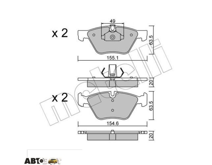 Тормозные колодки METELLI 22-0557-0, цена: 2 454 грн.