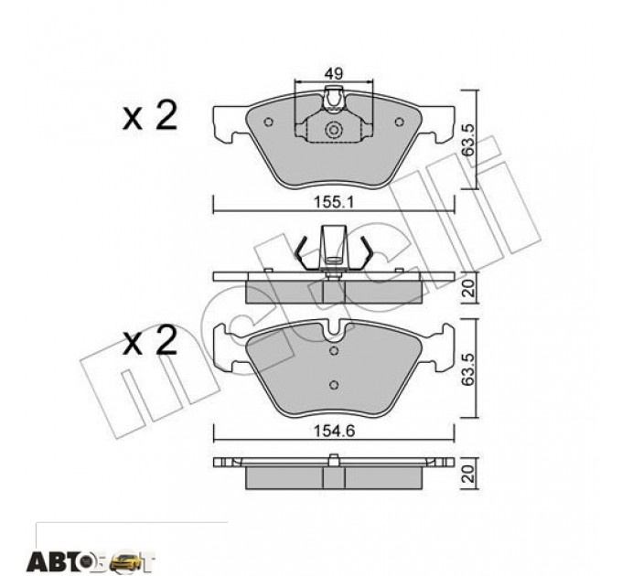 Тормозные колодки METELLI 22-0557-0, цена: 1 349 грн.