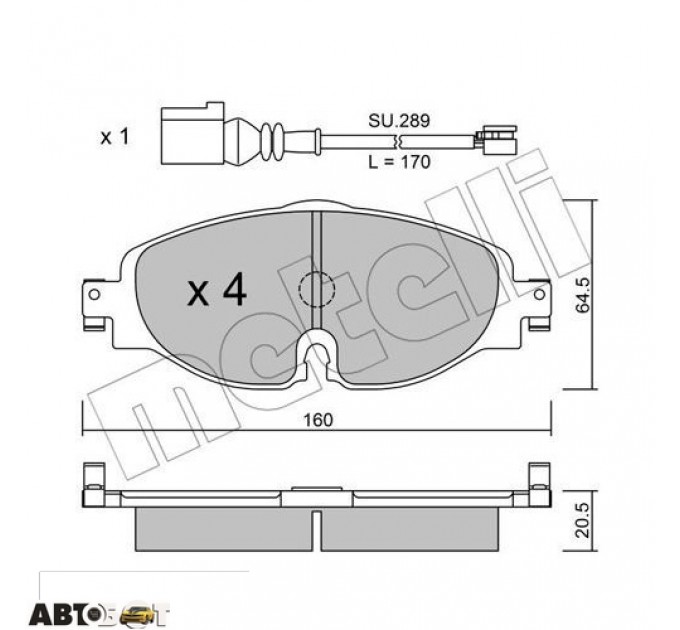 Тормозные колодки METELLI 22-0950-0K, цена: 1 424 грн.