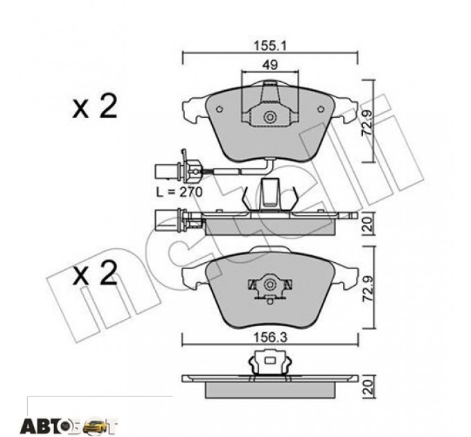 Тормозные колодки METELLI 22-0549-1, цена: 2 100 грн.