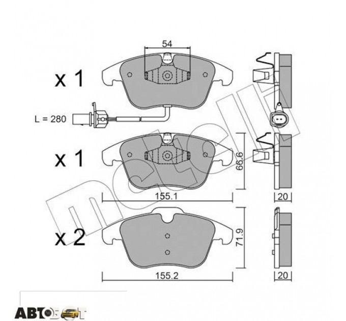 Тормозные колодки METELLI 22-0675-2, цена: 1 437 грн.