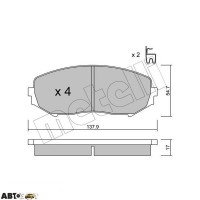 Гальмівні колодки METELLI 22-0766-0