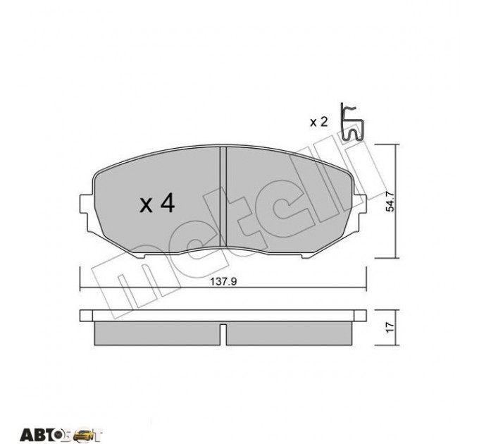 Гальмівні колодки METELLI 22-0766-0, ціна: 1 285 грн.