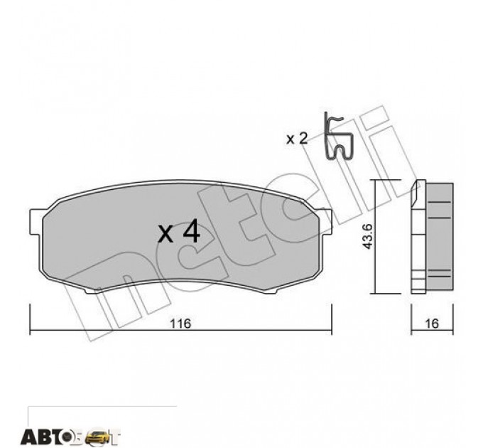 Тормозные колодки METELLI 22-0432-0, цена: 813 грн.