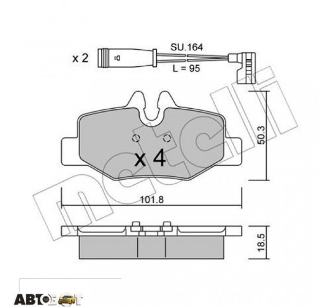 Тормозные колодки METELLI 22-0576-0K, цена: 988 грн.