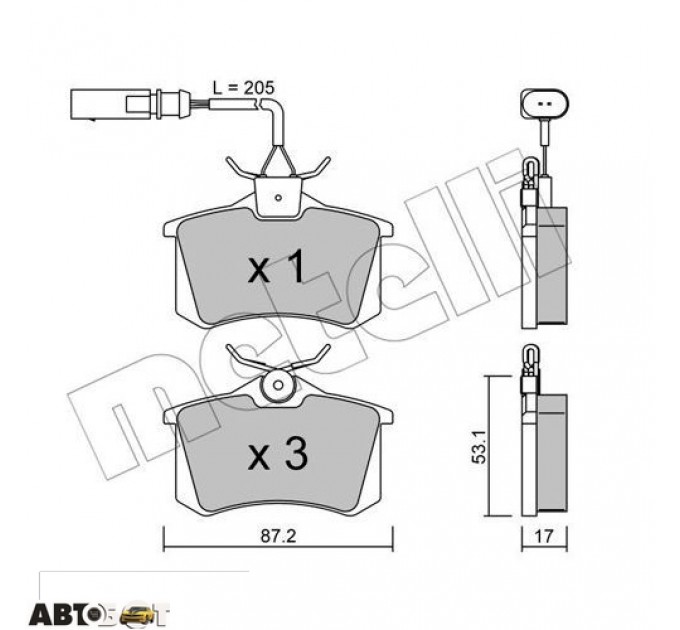 Тормозные колодки METELLI 22-0100-3, цена: 778 грн.