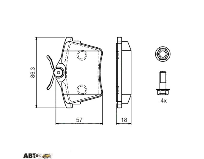 Тормозные колодки Bosch 0 986 494 095, цена: 2 310 грн.