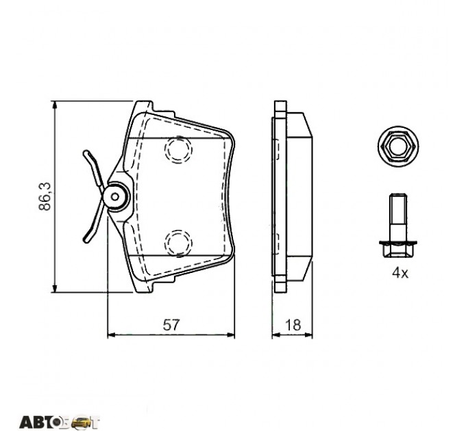 Гальмівні колодки Bosch 0 986 494 095, ціна: 1 258 грн.