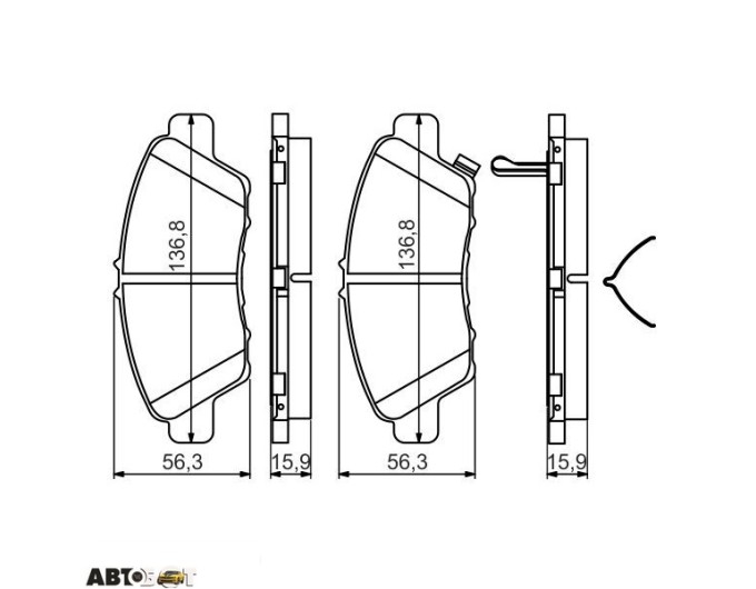 Тормозные колодки Bosch 0 986 494 562, цена: 2 866 грн.