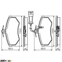 Тормозные колодки Bosch 0 986 495 142