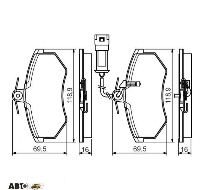 Гальмівні колодки Bosch 0 986 495 142, ціна: 1 356 грн.