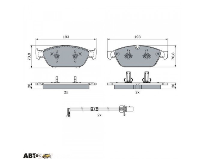 Гальмівні колодки Bosch 0 986 494 987, ціна: 4 928 грн.