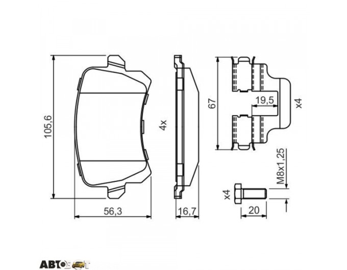 Тормозные колодки Bosch 0 986 494 731, цена: 2 413 грн.