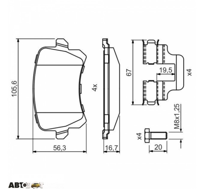 Гальмівні колодки Bosch 0 986 494 731, ціна: 1 314 грн.