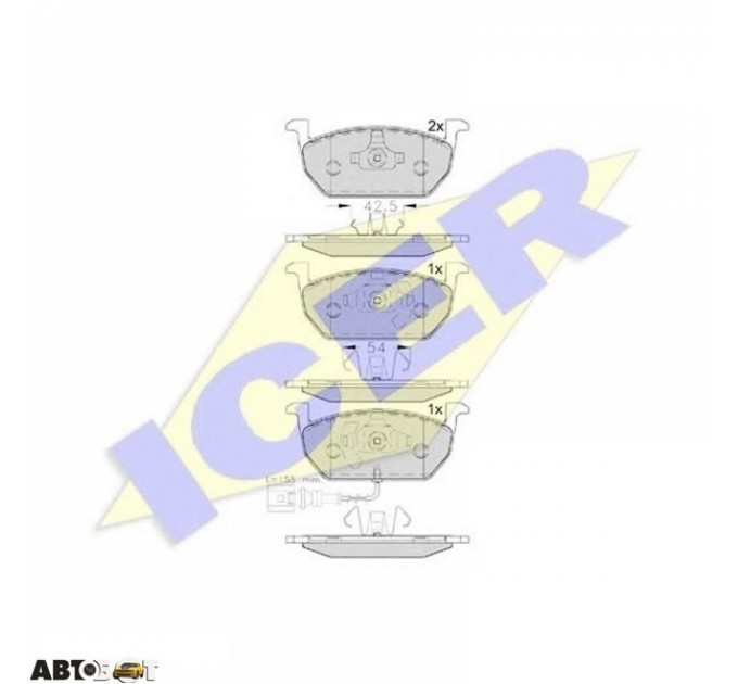 Гальмівні колодки ICER 182189, ціна: 1 542 грн.