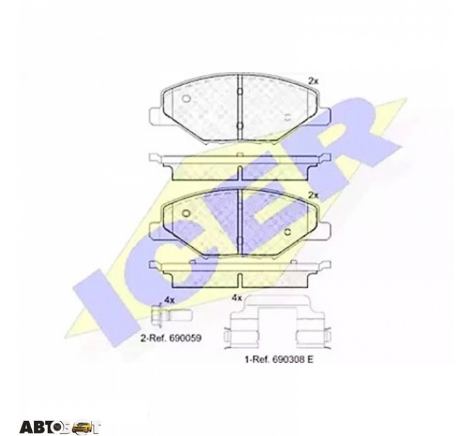 Тормозные колодки ICER 182110, цена: 1 148 грн.