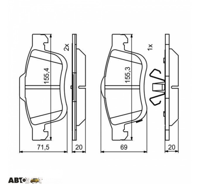 Тормозные колодки Bosch 0 986 494 801, цена: 1 513 грн.