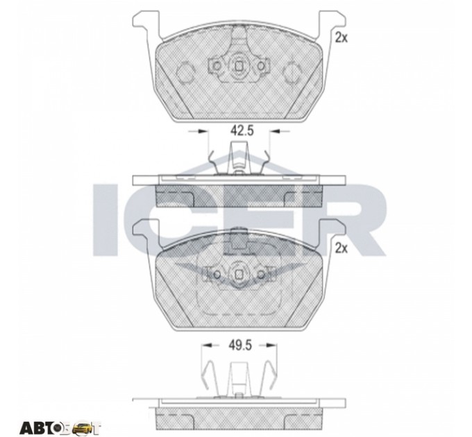 Тормозные колодки ICER 182285, цена: 1 447 грн.