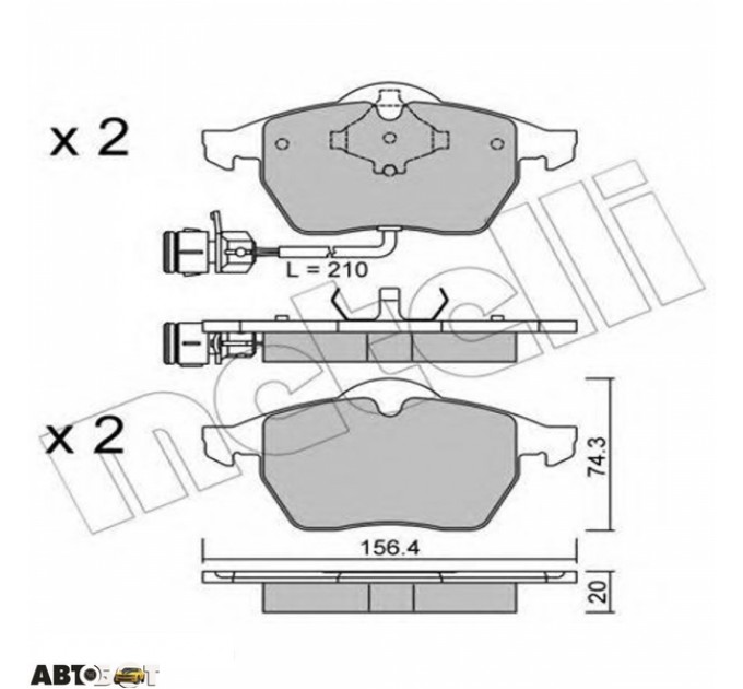 Тормозные колодки METELLI 22-0181-0, цена: 1 362 грн.