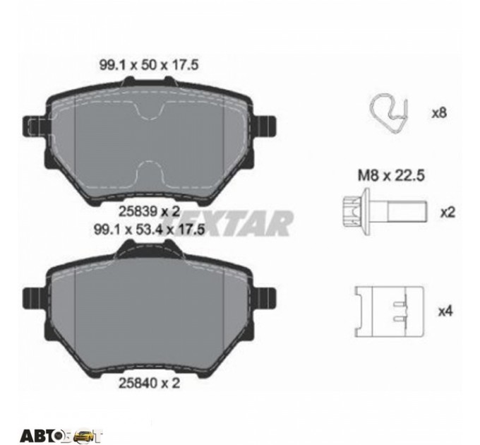 Гальмівні колодки Textar 2583901, ціна: 2 023 грн.