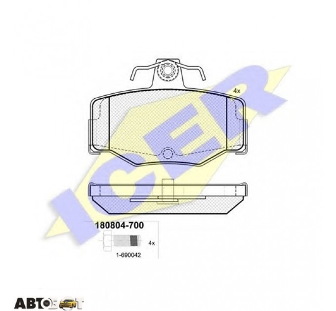 Тормозные колодки ICER 180804700, цена: 1 021 грн.