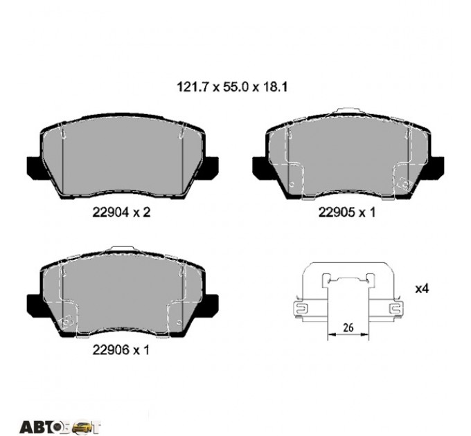 Тормозные колодки Textar 2290401, цена: 2 356 грн.