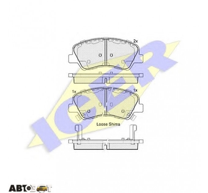 Гальмівні колодки ICER 182035, ціна: 1 296 грн.