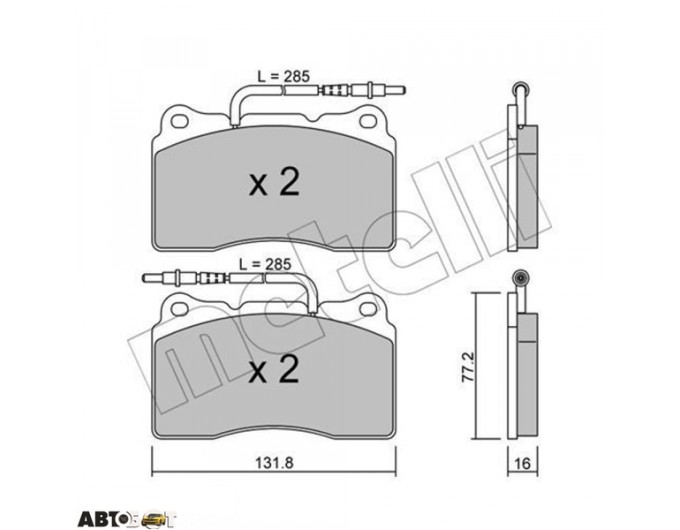 Тормозные колодки METELLI 22-0288-2, цена: 2 672 грн.
