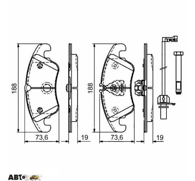 Гальмівні колодки Bosch 0 986 494 201, ціна: 2 784 грн.