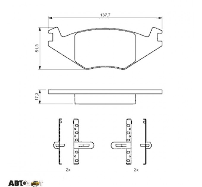 Тормозные колодки Bosch 0 986 468 890, цена: 551 грн.