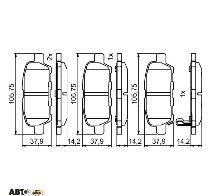 Тормозные колодки Bosch 0 986 494 861, цена: 652 грн.