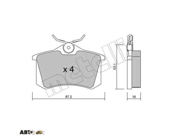 Гальмівні колодки METELLI 22-0100-2, ціна: 1 328 грн.