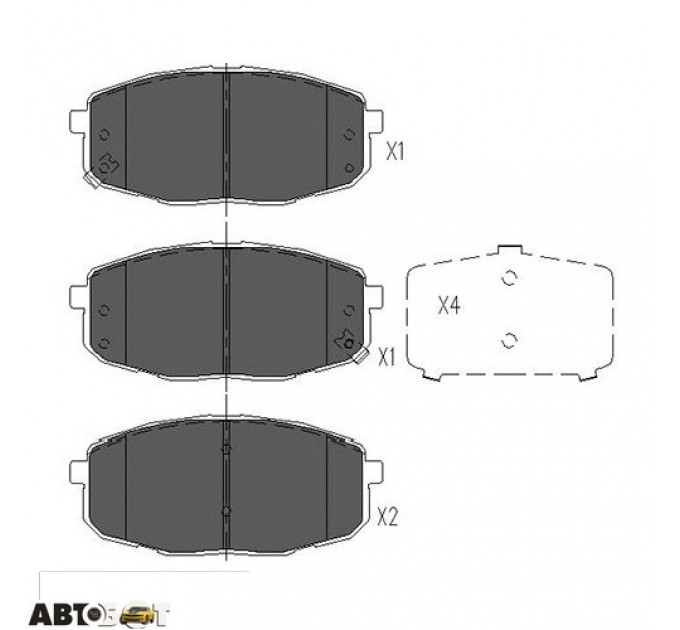 Монтажный комплект тормозных колодок KAVO PARTS KBP-4004, цена: 958 грн.