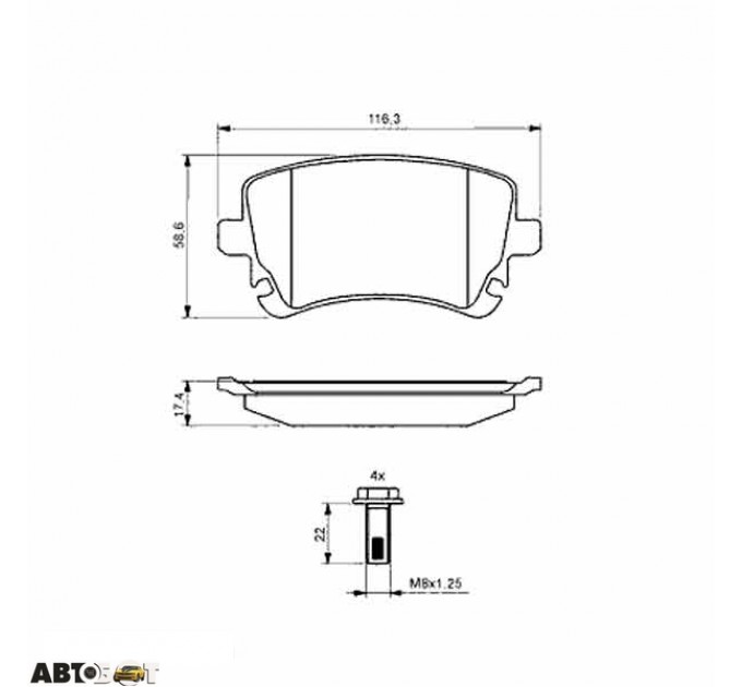 Гальмівні колодки Bosch 0 986 494 303, ціна: 1 383 грн.