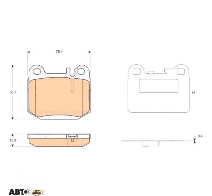 Тормозные колодки TRW GDB1457, цена: 2 451 грн.