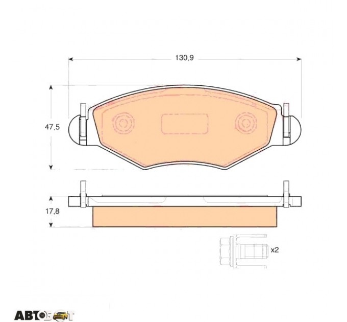 Гальмівні колодки TRW GDB1500, ціна: 1 154 грн.