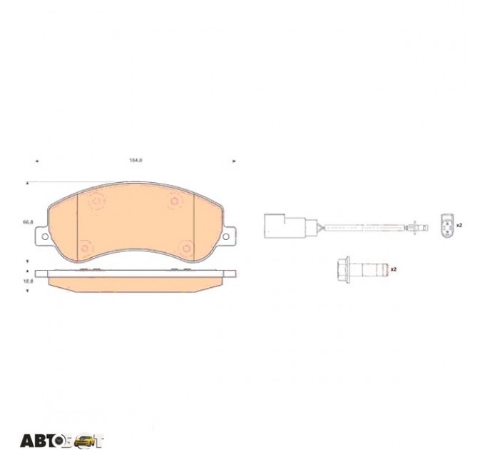 Гальмівні колодки TRW GDB1724, ціна: 2 059 грн.